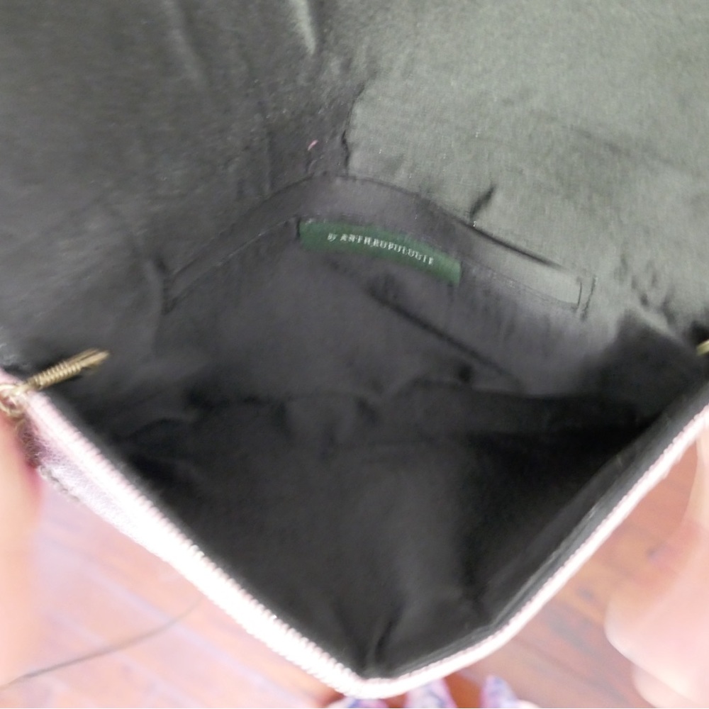 Anthropologie Pink Beaded Floral Clutch - Picture 4 of 5